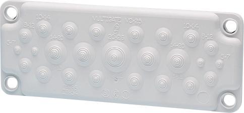 Produktbild Fibox Kabeldurchführungsplatte Thermoplast Licht-Grau (RAL 7035) FMC 25F-SET 1 St.