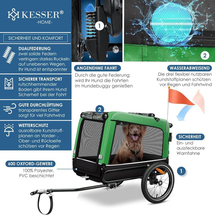 Actual product image Kesser 3-in-1 Hundeanhänger, Hundebuggy & Buggy, 40 kg belastbar