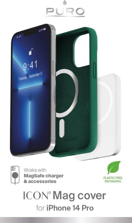 Image du produit Puro ICON MAG - Étui pour iPhone 14 Pro MagSafe (vert foncé) (Apple iPhone 14 Pro)
