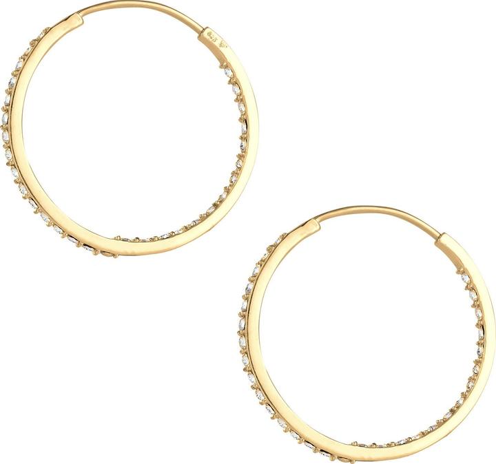Immagine prodotto Elli Orecchini Creoles Crystals Basic Placcato oro (Argento 925 placcato oro, Cristallo di vetro)