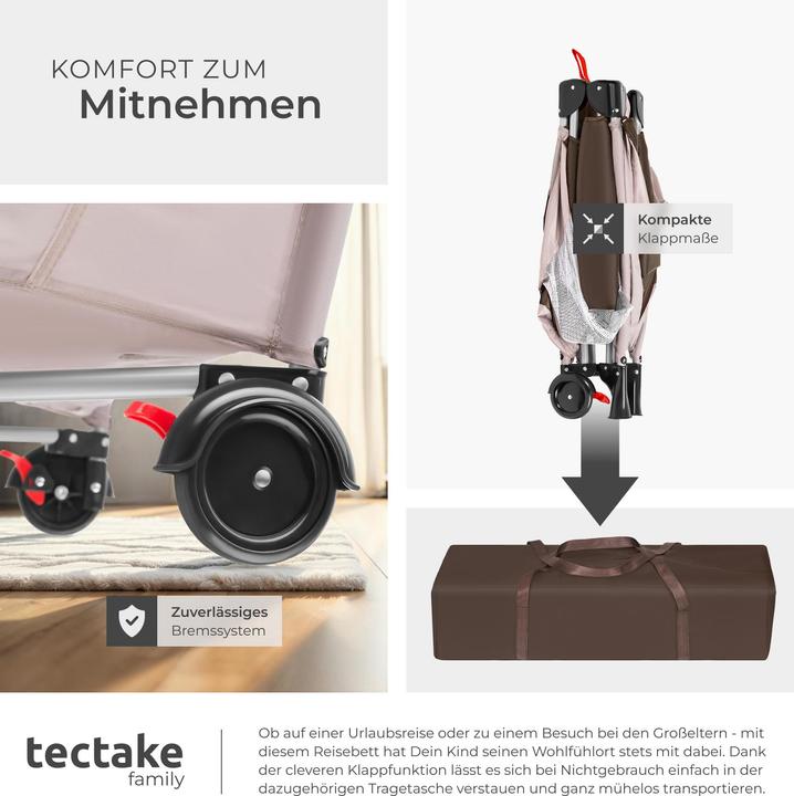 Produktbild tectake Kinderreisebett mit Transporttasche