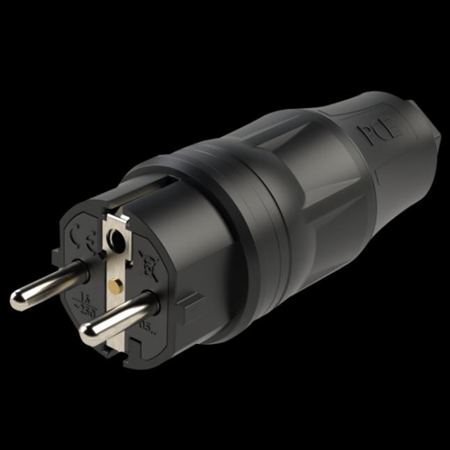PCE Rubber Schuko Connector Male