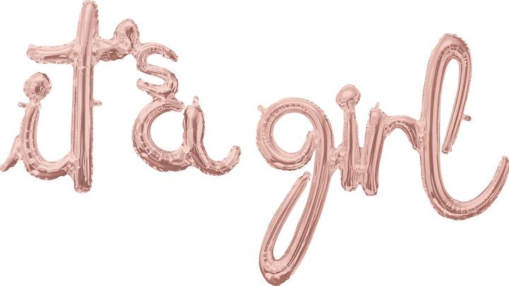 Produktbild Anagram Rose Gold "Es ist ein Mädchen"-Ballons (5 x)