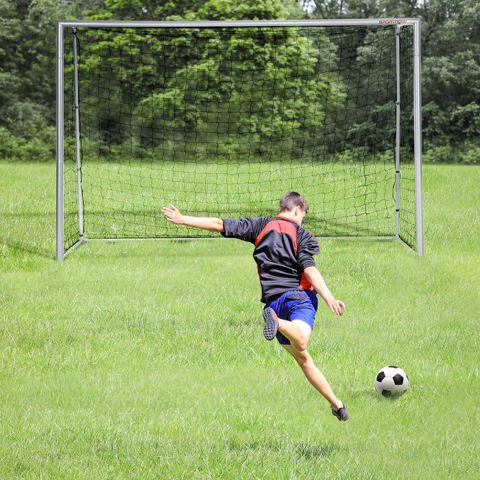 Image du produit Swisshandel24 Fussballtor mit PE-Netzgewebe, Fussball-Tor für Kinder und Erwachsene, Stahl, Grau