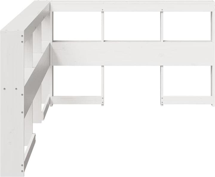 Produktbild VidaXL Kopfteil mit Bücherregal L-Form Weiss 120 cm Massivholz Kiefer