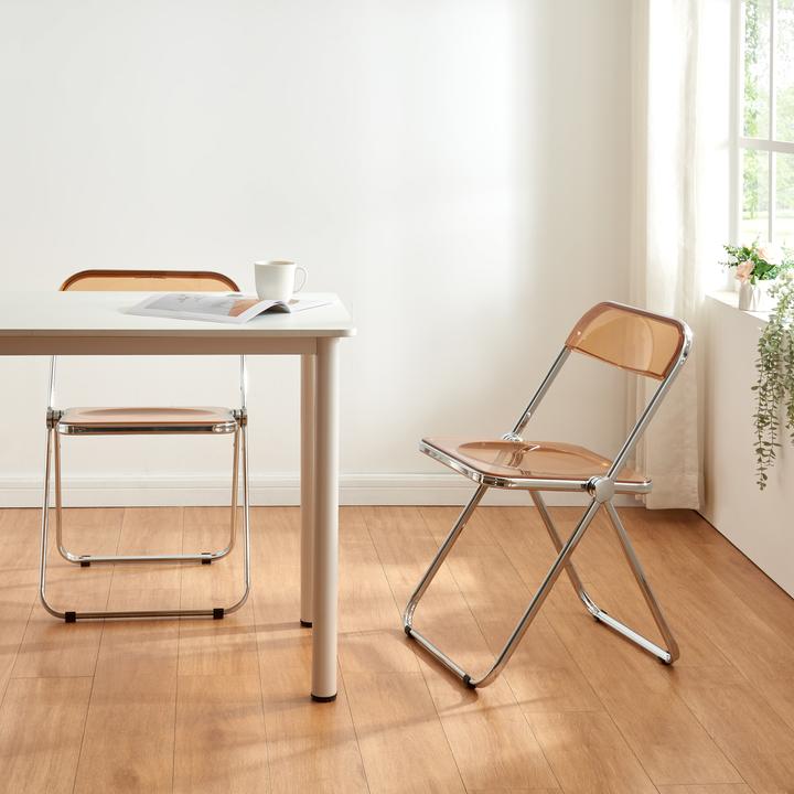 Actual product image En.Casa Klappstuhl Pornainen 4er Set Orange, transparent