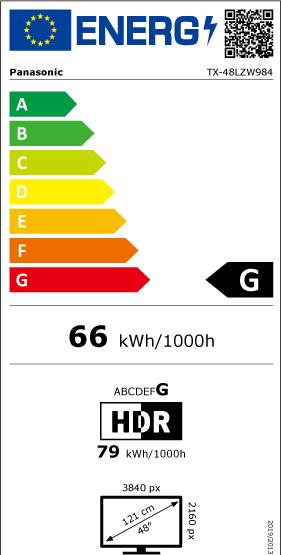 Label énergétique Panasonic TX-48LZW984 (47.64", OLED, 4K)