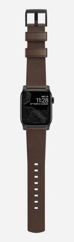 Actual product image Nomad Modern Connector Strap (44 mm, Leather, Stainless steel)