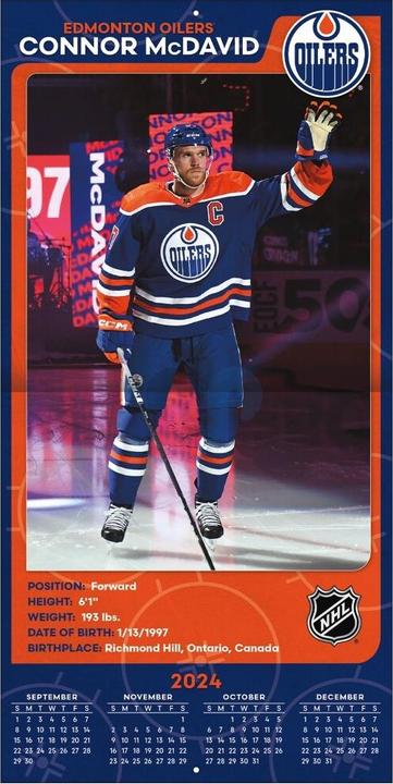 Image du produit NHL - Edmonton Oilers - Connor McDavid - Calendrier mural joueur 2025 30,5 x 30,5 cm (30,5 x 30,5 cm, Français, Italien, Espagnol, Allemand, Anglais)