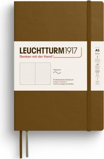 Produktbild Leuchtturm1917 Leuchtturm Med.Soft Dot S.Brown (145 x 210 mm, Kariert, Harter Einband)