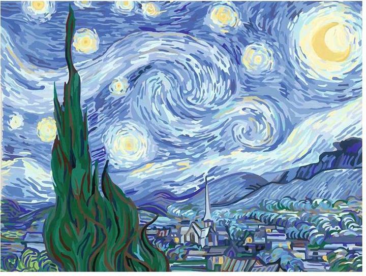 Productafbeelding Ravensburger CreArt - Schilderen op nummer 23518 - ART collectie: Sterrennacht (Van Gogh) - vanaf 14