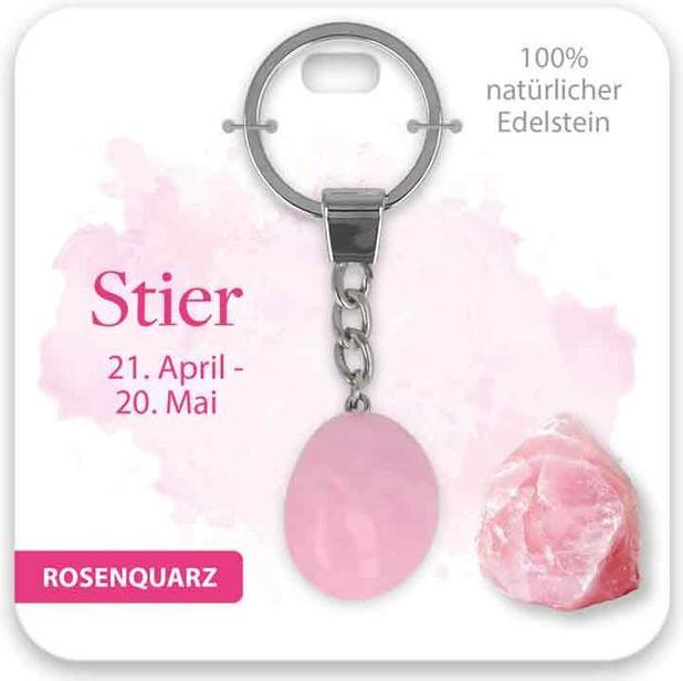 BB Klostermannn Schlsselanhnger Edelstein Rosenquarz Stier