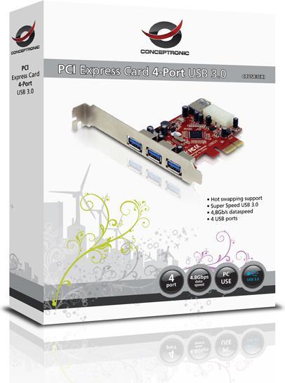 Immagine prodotto Conceptronic 4 x USB 3.0, PCI