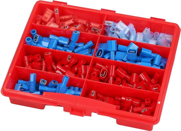 Produktbild Kalitec 240 Stück Flachsteckhülsen Set vollisoliert I Flachstecker Sortiment 0,25-2,5mm² I Steckverb