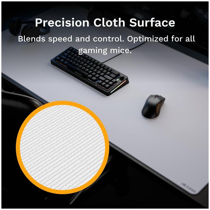 Actual product image Glorious GMP 2 3XL Stiched Cloth Gaming Mouspad White GLO-MP2-CLTH-STC-3XL-WHT (3XL)