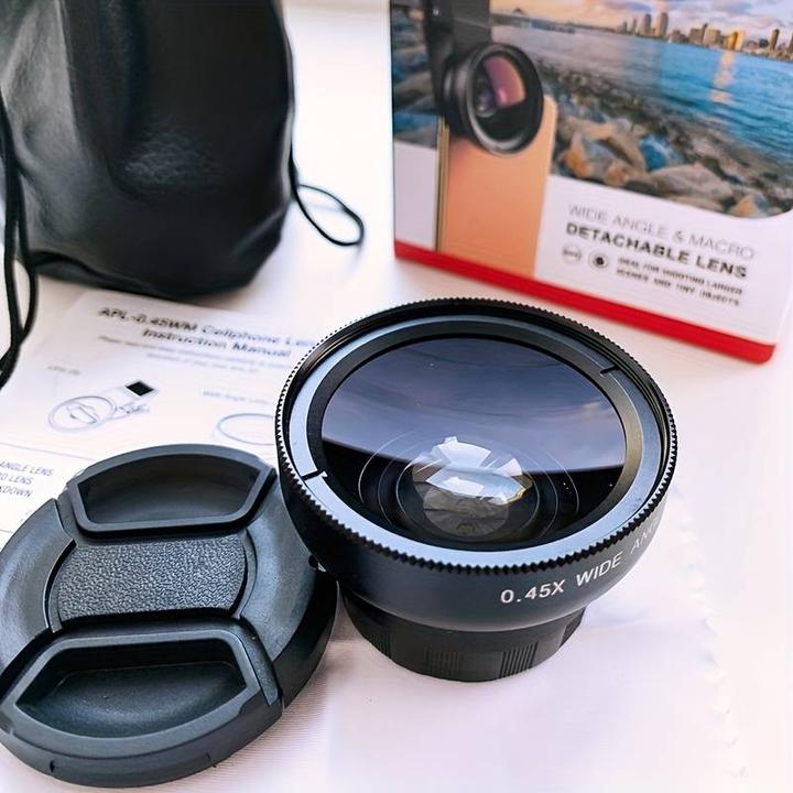 Image du produit PhoneLook APEXEL Objectif 2 en 1 pour smartphone Ultra Grand Angle 0.45x & Super Macro zoom optique