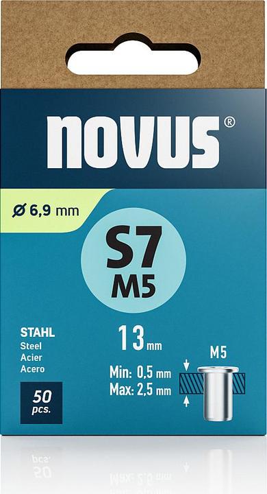 Produktbild Novus Nietmutter S7 M5, L: 11.5 mm Stahl