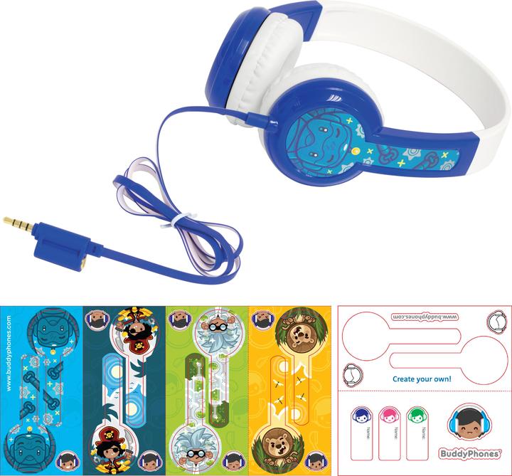 Produktbild Buddyphones kids headphones wired Discover (Blue)