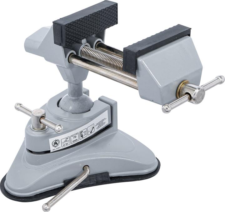 BGS Tisch-Schraubstock | schwenkbar | Backen 70 mm | mit Vakuum-Saugfuss (70 mm)