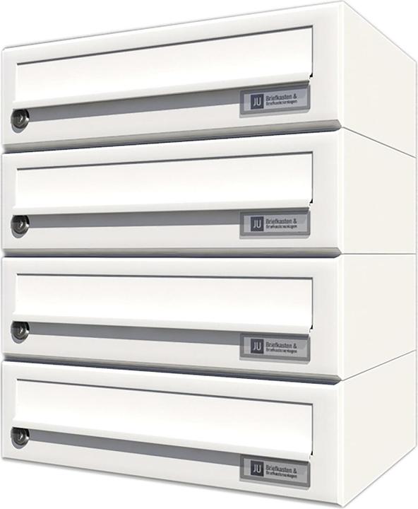 Produktbild Junie JU Hausbrieffachanlage 4-teilig, 375 x 440 x 280 mm, Stahl weiss RAL 9016