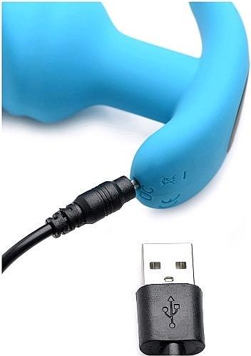 Actual product image XR Brands 21X Vibrating Silicone Swirl Butt Plug with Remote