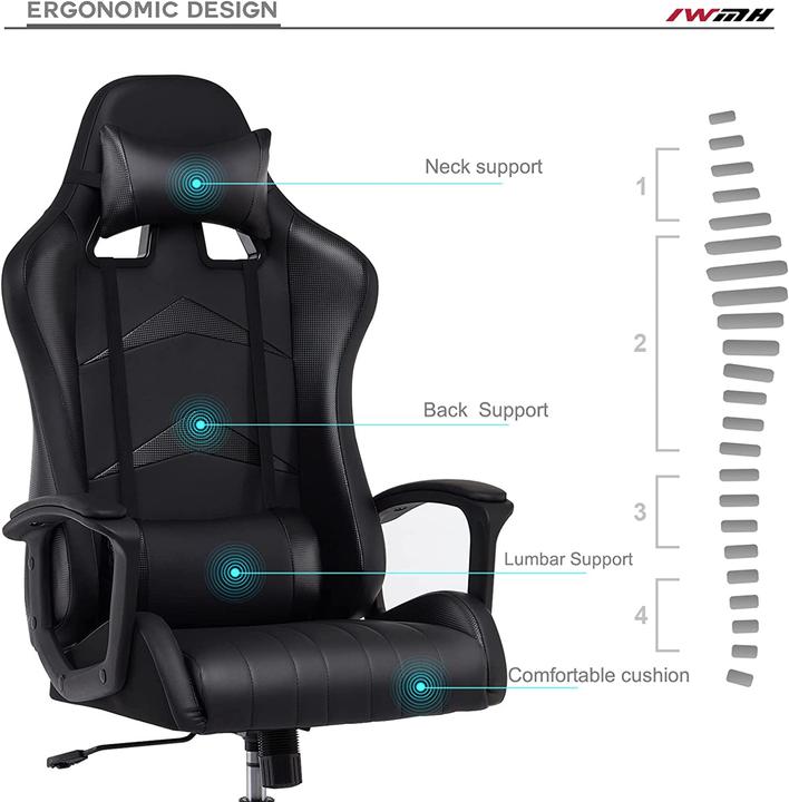Image du produit IWMH Chaise de jeu noire