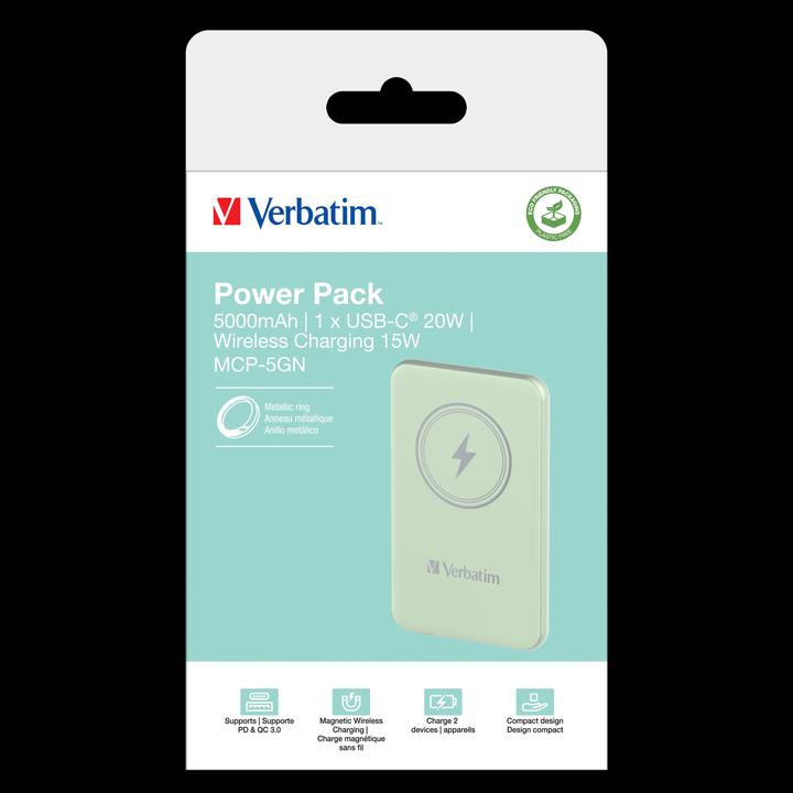 Immagine prodotto Verbatim POWER BANK 5000 VERT (5000 mAh, 20 W, 18500 Wh)