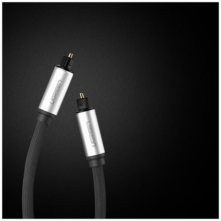 Immagine prodotto Ugreen AV108 Cavo audio ottico Toslink, alluminio intrecciato, 2 m (argento) (2 m, TOSLINK)