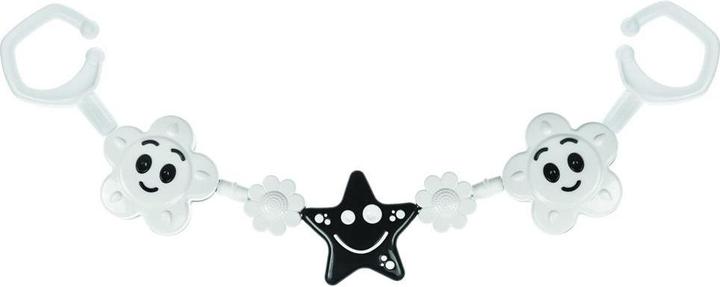 Actual product image Tullo Tulle rattle for the pram black - white flowers