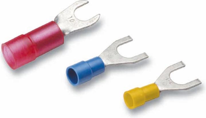 Cimco Crimp terminals, fork form Cu, DIN 46237, red, 0.5 - 1 mmÂ², 4 mm