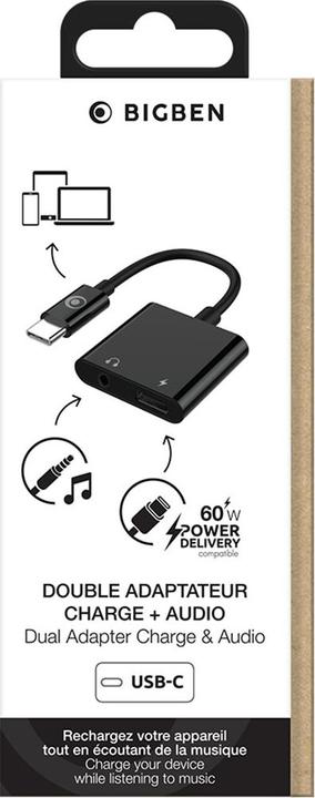 Produktbild Bigben USB-C / 3.5mm Klinke und USB-C Ladeadapter (USB Typ C, 3.5mm Klinke)