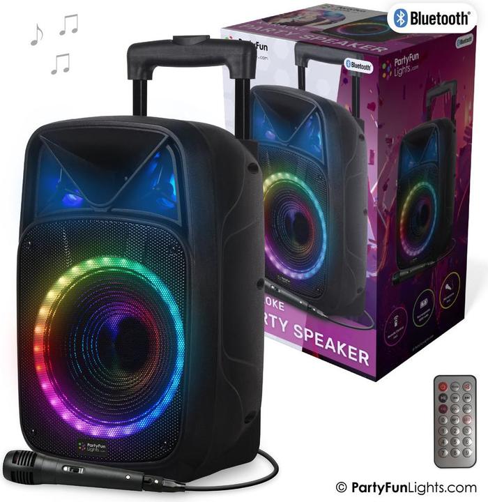 Actual product image PartyFun Lights Party Fun Lights - Karaoke Party Speaker with Handle & Wheels - (605603)