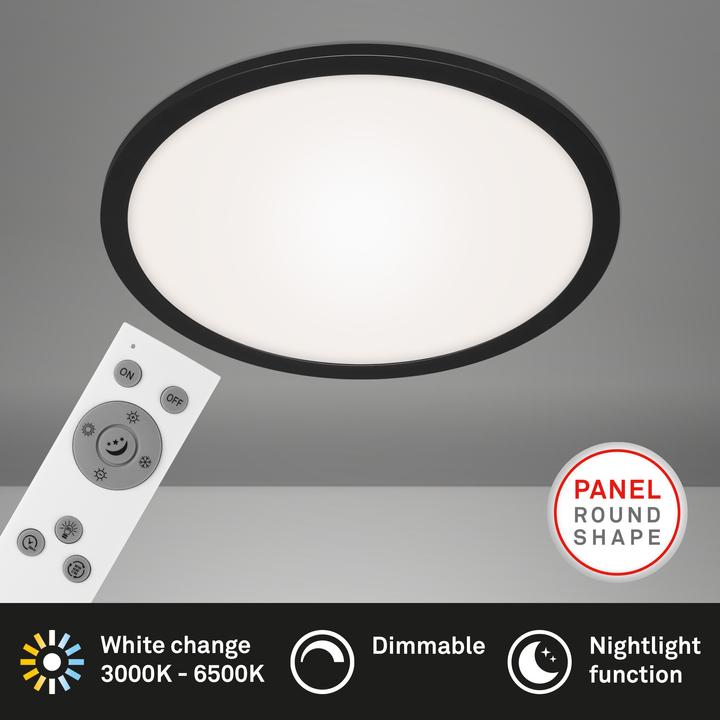 Image du produit Briloner Panneau LED CCT, noir, LED/24W (2200 lm)