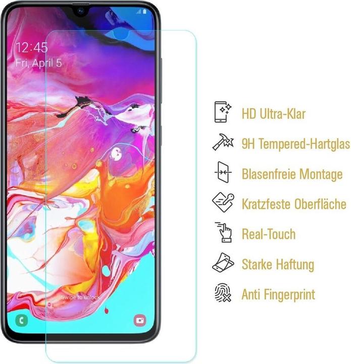 Produktbild Protectorking 1x echtes Tempered 9H Panzerhartglas 3D KLAR (1 Stück, Samsung Galaxy A30)