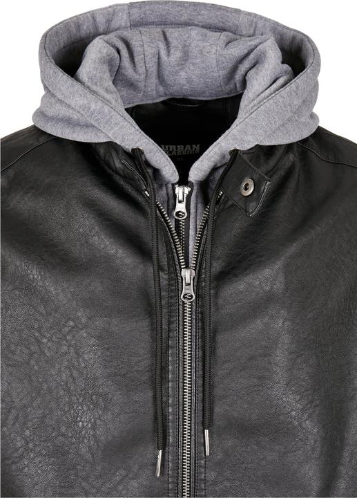 Immagine prodotto Urban Classics Giacca in pelle sintetica con cappuccio in pile (M)