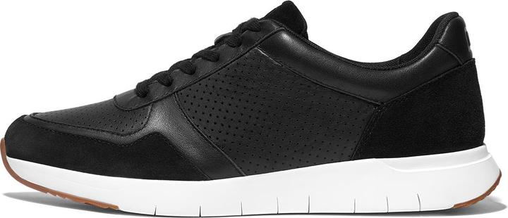 Fitflop F-Mode Suede/Leren Sneakers ZWART - Maat 36 (36)
