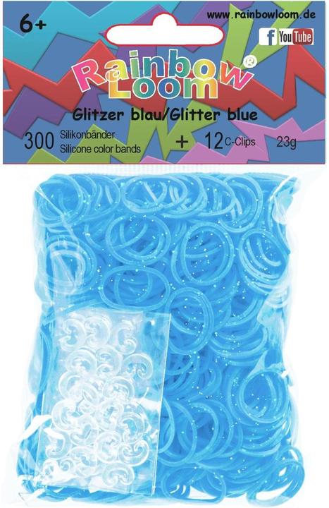 Produktbild Rainbow Loom Silikonbänder Glitzer Blau (300 Stk.)