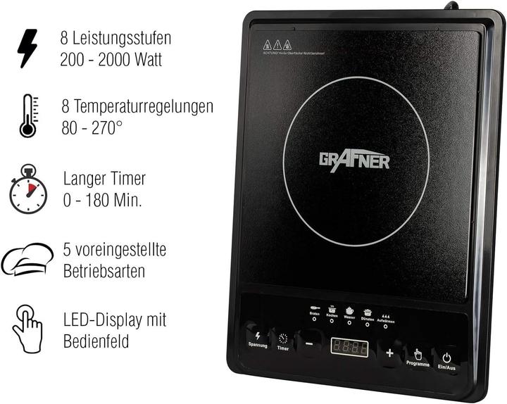 Produktbild Grafner Induktionskochplatte mit 2000 Watt