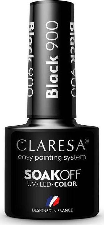 Actual product image Claresa Soak Off UV/LED hybrid lacquer 900ack 5g (Black, UV gel varnish)