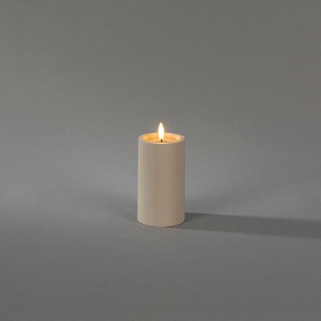 LED Kunststoffkerze sand 1873-970 Aussen 1873-970 6h Timer D7 H12,5cm 2xAA (1 x)