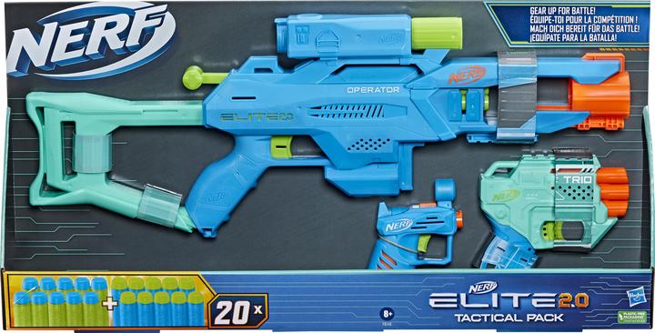 Produktbild Nerf Elite 2.0 Tactical Pack, 3er-Pack, Operator DB-2 Blaster, Trio TD-3 Blaster, Ace SD-1 Blaster