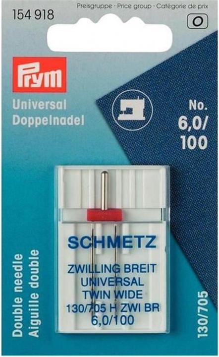 Prym Aiguille de machine à coudre universelle no. 100 double, 1 pièce
