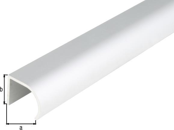 Produktbild Alberts Griffprofil Form abgerundet Alu silber eloxiert 2000 x 25 x 19 mm