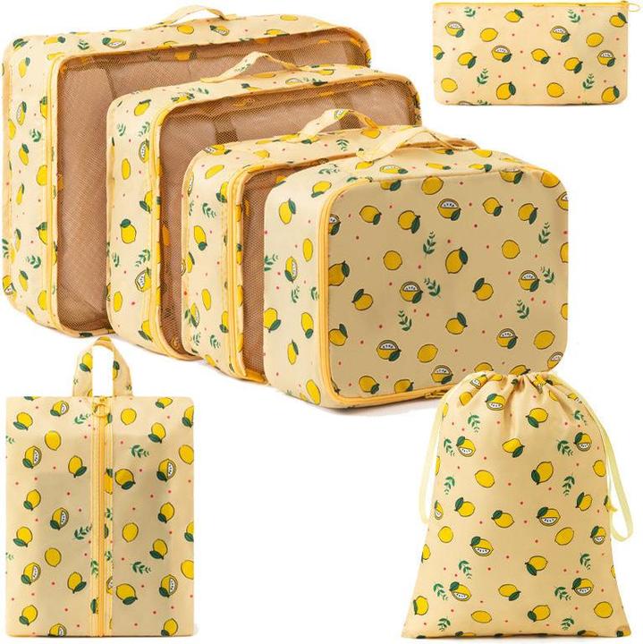 Actual product image Only-Bags.Store 7-tlg. Travel Organizer Set, multifunktionale Nylon-Aufbewahrungstaschen mit atmungsaktivem Mesh