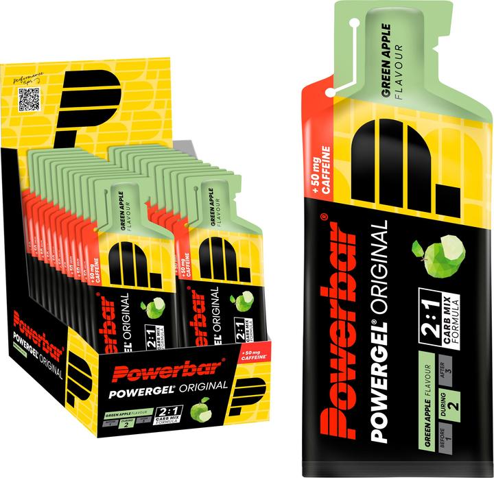Produktbild Powerbar PowerGel Original (Grüner Apfel, Koffein, 24 Stk., 984 g)