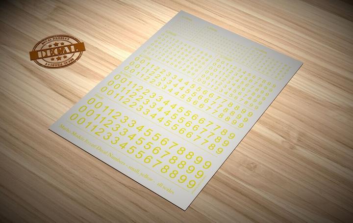 Matho Models Decal Numbers - small, yellow