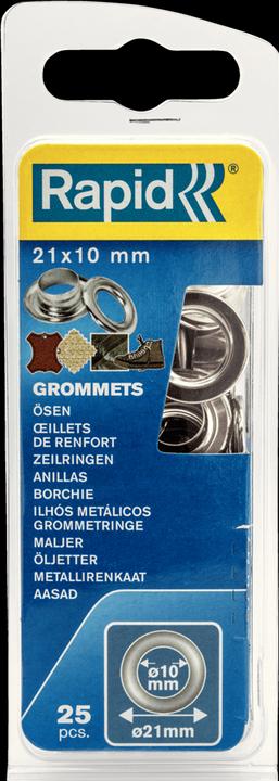 Produktbild Rapid Ösen mit Ring 10x21mm 25 Stück + Einschlagwerkzeug