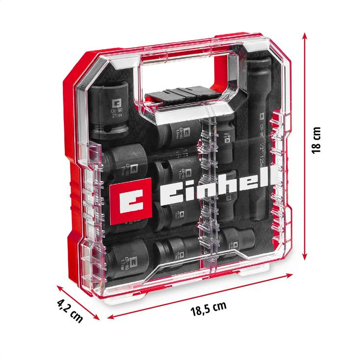 Actual product image Einhell Impact Stecknuss-Set, 109283, 12-teilig (18 mm, 15 mm, 11 mm, 21 mm, 16 mm, 12 mm, 14 mm, 17 mm, 13 mm, 19 mm, 10 mm)