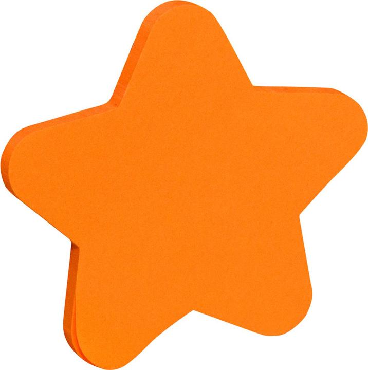 Donau Bloc-notes auto-adhésif, 1x50 feuilles, forme d'étoile, orange