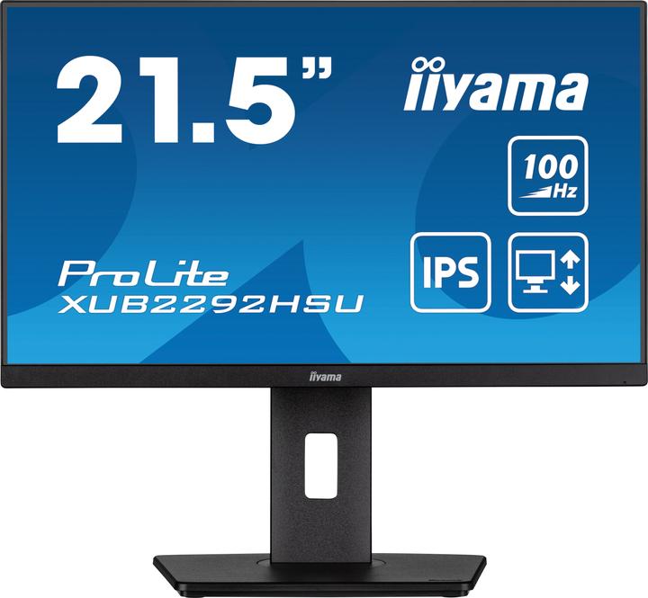 iiyama XUB2292HSU-B6 54,61cm 21,5pouces ETE IPS FHD 100Hz 250cd/m2 0.4ms HDMI DP USB-HUB 4x3.2 Speaker (1920 x 1080 pixels, 22")